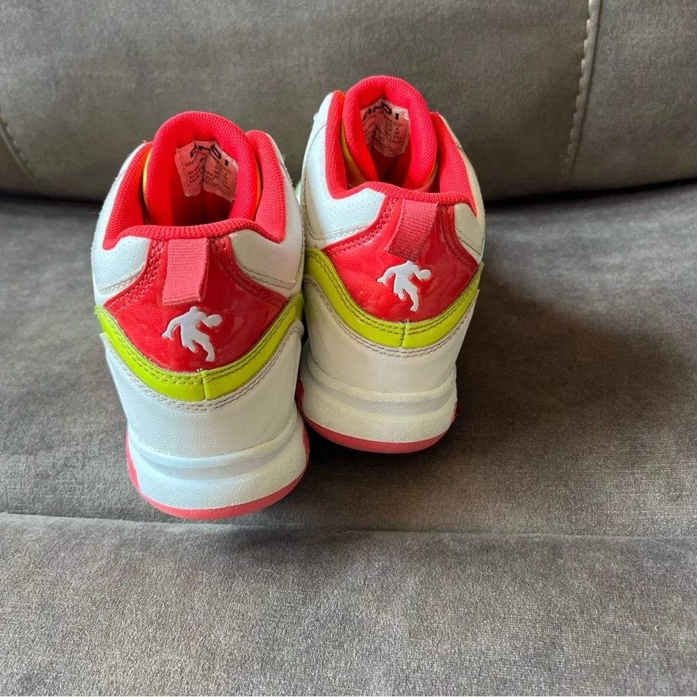 AND1 Kids' White and Neon Yellow/Hot Pink Sneakers‎